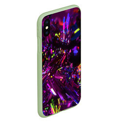 Чехол iPhone XS Max матовый Фиолетовый бриллиант, цвет: 3D-салатовый — фото 2