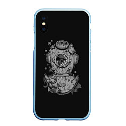 Чехол iPhone XS Max матовый Sea Devil, цвет: 3D-голубой
