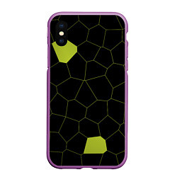 Чехол iPhone XS Max матовый Кожа рептилии, цвет: 3D-фиолетовый