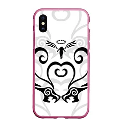 Чехол iPhone XS Max матовый WALHALLA TEAM DRAKEN TATTOO, цвет: 3D-малиновый