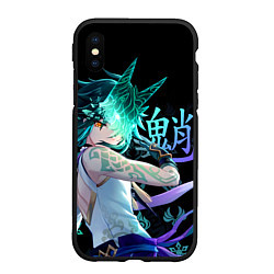 Чехол iPhone XS Max матовый Genshin Impact: Сяо, цвет: 3D-черный