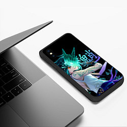 Чехол iPhone XS Max матовый Genshin Impact: Сяо, цвет: 3D-черный — фото 2