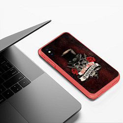 Чехол iPhone XS Max матовый ГЭР Череп, цвет: 3D-красный — фото 2