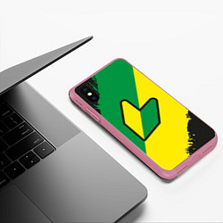 Чехол iPhone XS Max матовый JDM GREEN YELLOW LOGO, цвет: 3D-малиновый — фото 2