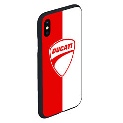 Чехол iPhone XS Max матовый DUCATI WHITE RED STYLE LOGO, цвет: 3D-черный — фото 2