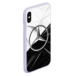 Чехол iPhone XS Max матовый MERCEDES-BENZ МЕРСЕДЕС-БЕНЗ BLACK AND WHITE, цвет: 3D-светло-сиреневый — фото 2