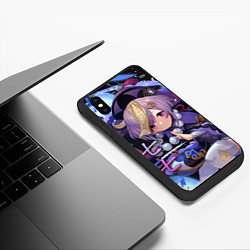 Чехол iPhone XS Max матовый Genshin Impact: Qiqi, цвет: 3D-черный — фото 2