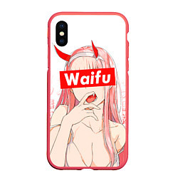 Чехол iPhone XS Max матовый Waifu -02 Darling in the Franxx, цвет: 3D-красный