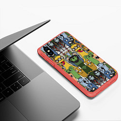 Чехол iPhone XS Max матовый Семья монстров в деле, цвет: 3D-красный — фото 2