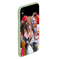 Чехол iPhone XS Max матовый Чжун Ли в цветах Genshin impact, цвет: 3D-салатовый — фото 2