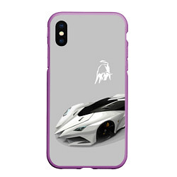 Чехол iPhone XS Max матовый Lamborghini Concept sketch, цвет: 3D-фиолетовый