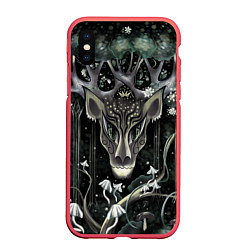 Чехол iPhone XS Max матовый Король олень