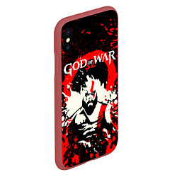 Чехол iPhone XS Max матовый GOD OF WAR ГОД ОФ ВАР БРЫЗГИ ГРАНЖ, цвет: 3D-красный — фото 2