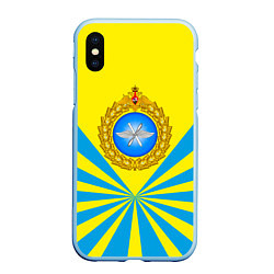 Чехол iPhone XS Max матовый Большая эмблема ВВС РФ, цвет: 3D-голубой