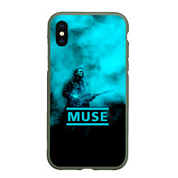 Чехол iPhone XS Max матовый Мэттью Беллами бирюзовый туман Muse, цвет: 3D-темно-зеленый