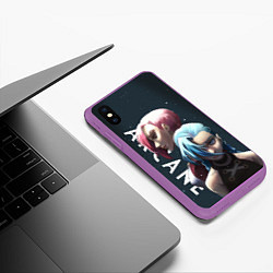 Чехол iPhone XS Max матовый Vi and Jinx, цвет: 3D-фиолетовый — фото 2