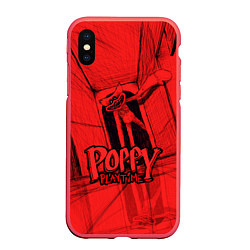 Чехол iPhone XS Max матовый Poppy Playtime: Red Room, цвет: 3D-красный