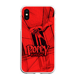 Чехол iPhone XS Max матовый Poppy Playtime: Red Room, цвет: 3D-белый