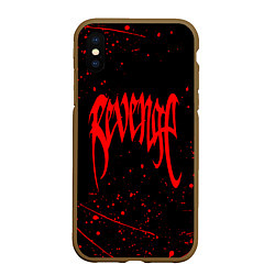 Чехол iPhone XS Max матовый XXXTENTACION REVENGE, БРЫЗГИ КРАСОК, цвет: 3D-коричневый