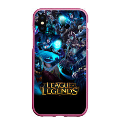 Чехол iPhone XS Max матовый LEAGUE OF LEGENDS ЛИГА ЛЕГЕНД ГЕРОИ, цвет: 3D-малиновый