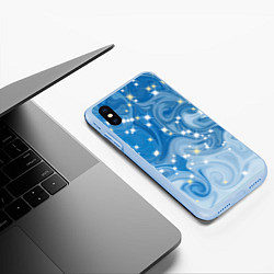 Чехол iPhone XS Max матовый Голубая метелица, цвет: 3D-голубой — фото 2