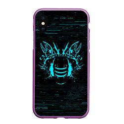 Чехол iPhone XS Max матовый DEAD SPACE АЙЗЕК КЛАРК НЕОН МЁРТВЫЙ КОСМОС, цвет: 3D-фиолетовый