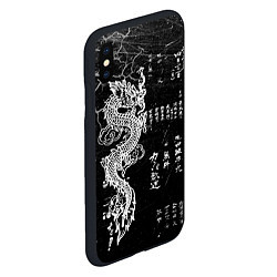 Чехол iPhone XS Max матовый Японский Дракон Иероглифы Dragon Japan, цвет: 3D-черный — фото 2