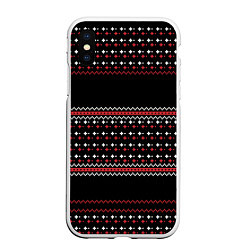 Чехол iPhone XS Max матовый НОВОГОДНИЙ ПАТТЕРН SWEATER, цвет: 3D-белый