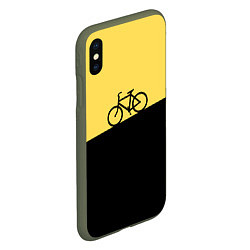 Чехол iPhone XS Max матовый Бегущий за велосипедом, цвет: 3D-темно-зеленый — фото 2