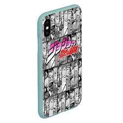 Чехол iPhone XS Max матовый JOJOS BIZARRE ADVENTURE ЧЁРНО БЕЛОЕ, цвет: 3D-мятный — фото 2