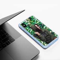 Чехол iPhone XS Max матовый Olga Buzova - camouflage, цвет: 3D-голубой — фото 2