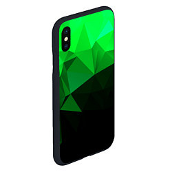 Чехол iPhone XS Max матовый Изумрудный Зеленый Геометрия, цвет: 3D-черный — фото 2