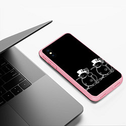 Чехол iPhone XS Max матовый Снеговик на черном фоне, цвет: 3D-баблгам — фото 2