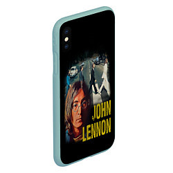 Чехол iPhone XS Max матовый The Beatles John Lennon, цвет: 3D-мятный — фото 2