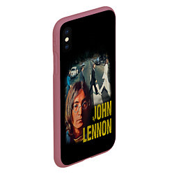 Чехол iPhone XS Max матовый The Beatles John Lennon, цвет: 3D-малиновый — фото 2