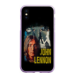 Чехол iPhone XS Max матовый The Beatles John Lennon, цвет: 3D-сиреневый