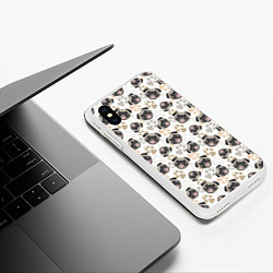 Чехол iPhone XS Max матовый Собака Мопс Pug, цвет: 3D-белый — фото 2