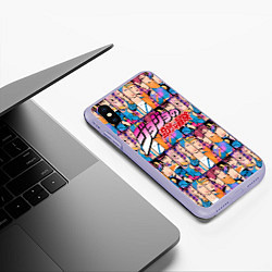 Чехол iPhone XS Max матовый JOJOS BIZARRE ADVENTURE HEROES ЦВЕТНОЙ, цвет: 3D-светло-сиреневый — фото 2