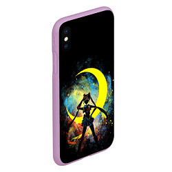 Чехол iPhone XS Max матовый Sailormoon Сейлормун на фоне звезд, цвет: 3D-сиреневый — фото 2