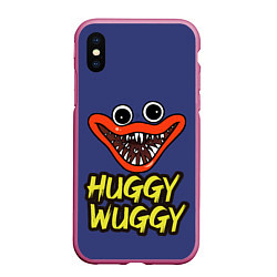 Чехол iPhone XS Max матовый Huggy Wuggy: Smile, цвет: 3D-малиновый