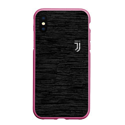 Чехол iPhone XS Max матовый Juventus Asphalt theme, цвет: 3D-малиновый