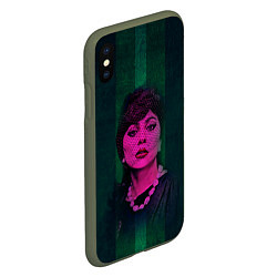 Чехол iPhone XS Max матовый Постер Gaga, цвет: 3D-темно-зеленый — фото 2