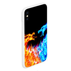 Чехол iPhone XS Max матовый FIRE DRAGONS ОГНЕННЫЕ ДРАКОНЫ, цвет: 3D-белый — фото 2