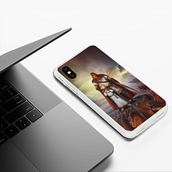 Чехол iPhone XS Max матовый Славянский Воин Защитник, цвет: 3D-белый — фото 2