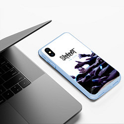 Чехол iPhone XS Max матовый 9 0: Live - Slipknot, цвет: 3D-голубой — фото 2
