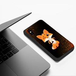 Чехол iPhone XS Max матовый Fox - Winking - Noise, цвет: 3D-черный — фото 2