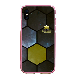 Чехол iPhone XS Max матовый JWST space cell theme, цвет: 3D-розовый
