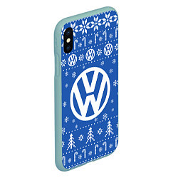 Чехол iPhone XS Max матовый Volkswagen Новогодний, цвет: 3D-мятный — фото 2