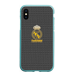 Чехол iPhone XS Max матовый Real Madrid graphite theme, цвет: 3D-мятный