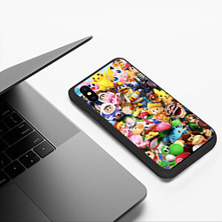 Чехол iPhone XS Max матовый SUPER SMASH BROS ГЕРОИ ИГРЫ, цвет: 3D-черный — фото 2